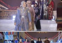Tampilkan Wastra Lokal, Ketua TP PKK Kertapati Ikuti Fashion Show Wastra Sumsel