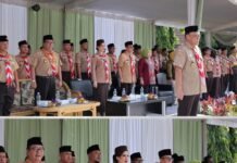 Sisilia Bersama Ketua Harian Kwaran Kertapati Ikuti Upacara Jambore Kota Palembang