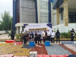 Puluhan Juta Rokok Ilegal Dimusnahkan, Bea Cukai Sumbagtim Selamatkan Potensi Kerugian Negara Rp 20.56 Milyar